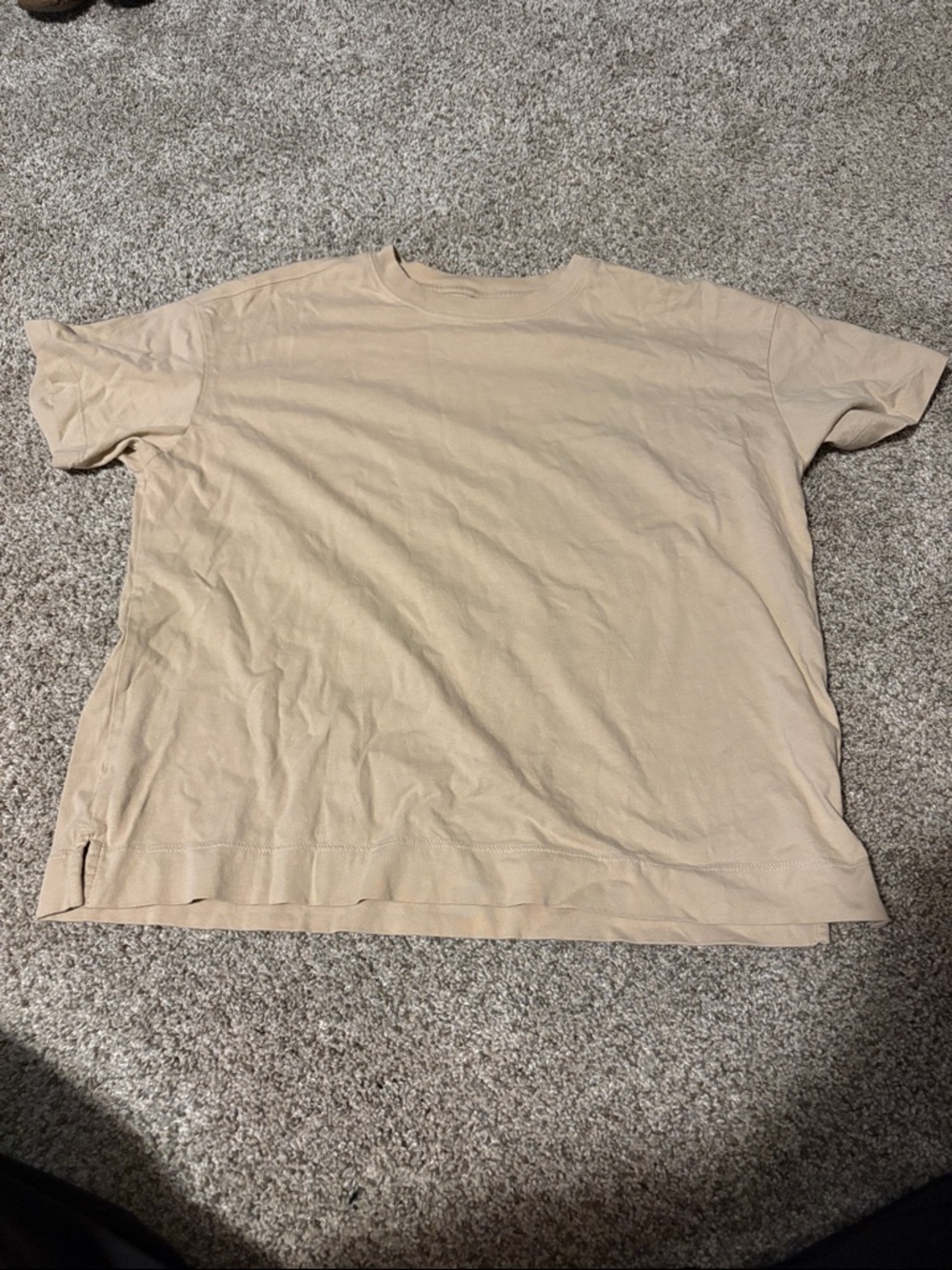 Women's Short Sleeve Crewneck T‑Shirt in Beige